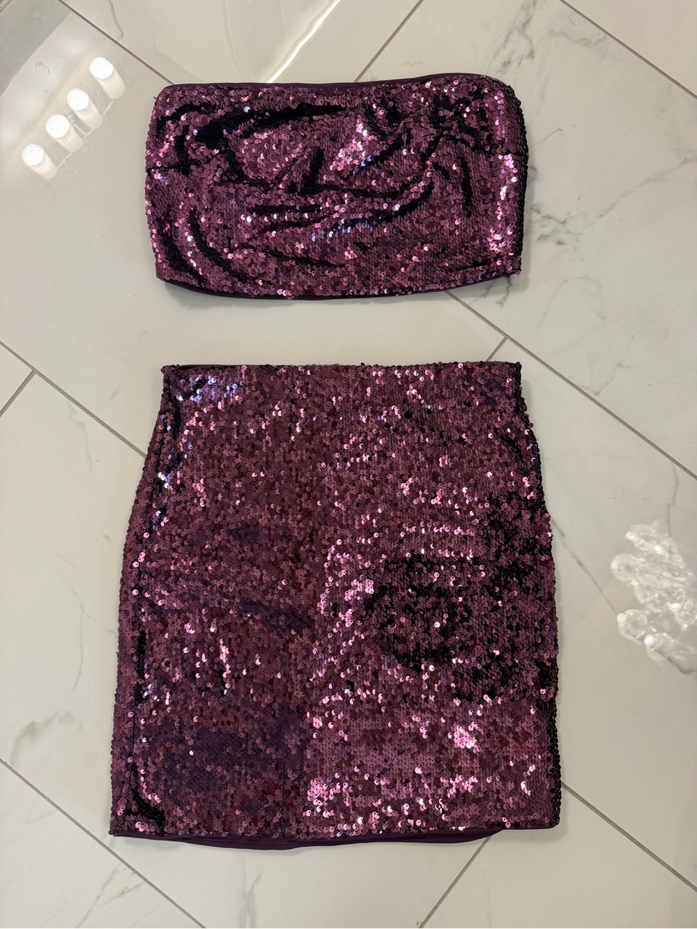 Lulu's Purple Sequin Mini Skirt